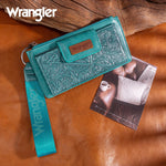 Montana West Apparel & Accessories Turquoise Wrangler Tooled Wallet/Wristlet