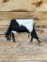 Montana West Half and Half Montana West Cowhide Wristlet/ Crossbody Purse with Fringe