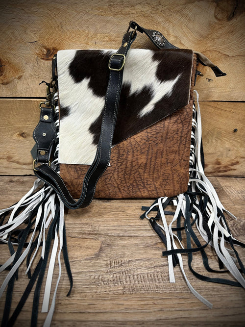 Myra Bag Fringe Cowhide CC Purse