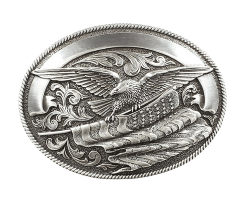 Nacona Nocona Eagle and Flag Belt Buckle