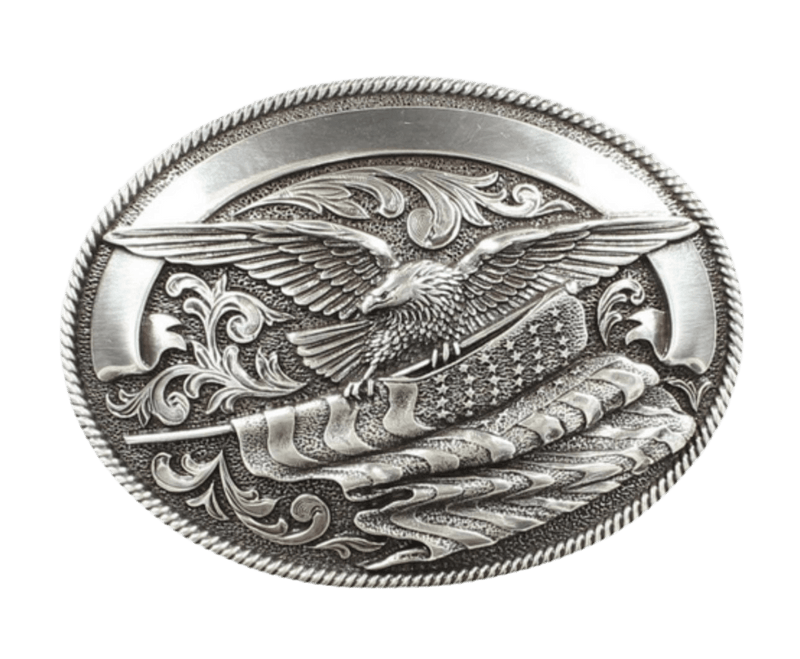 Nacona Nocona Eagle and Flag Belt Buckle