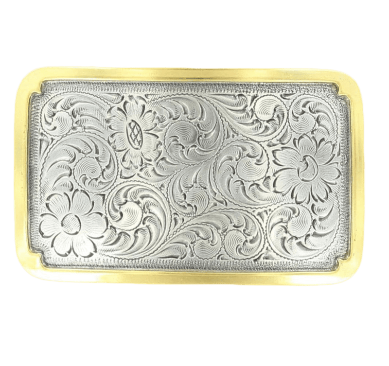 Nacona Nocona Silver Square Gold Edge Buckle