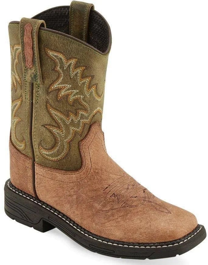 Old West Boots Kids Old West Grn/Tan Boot