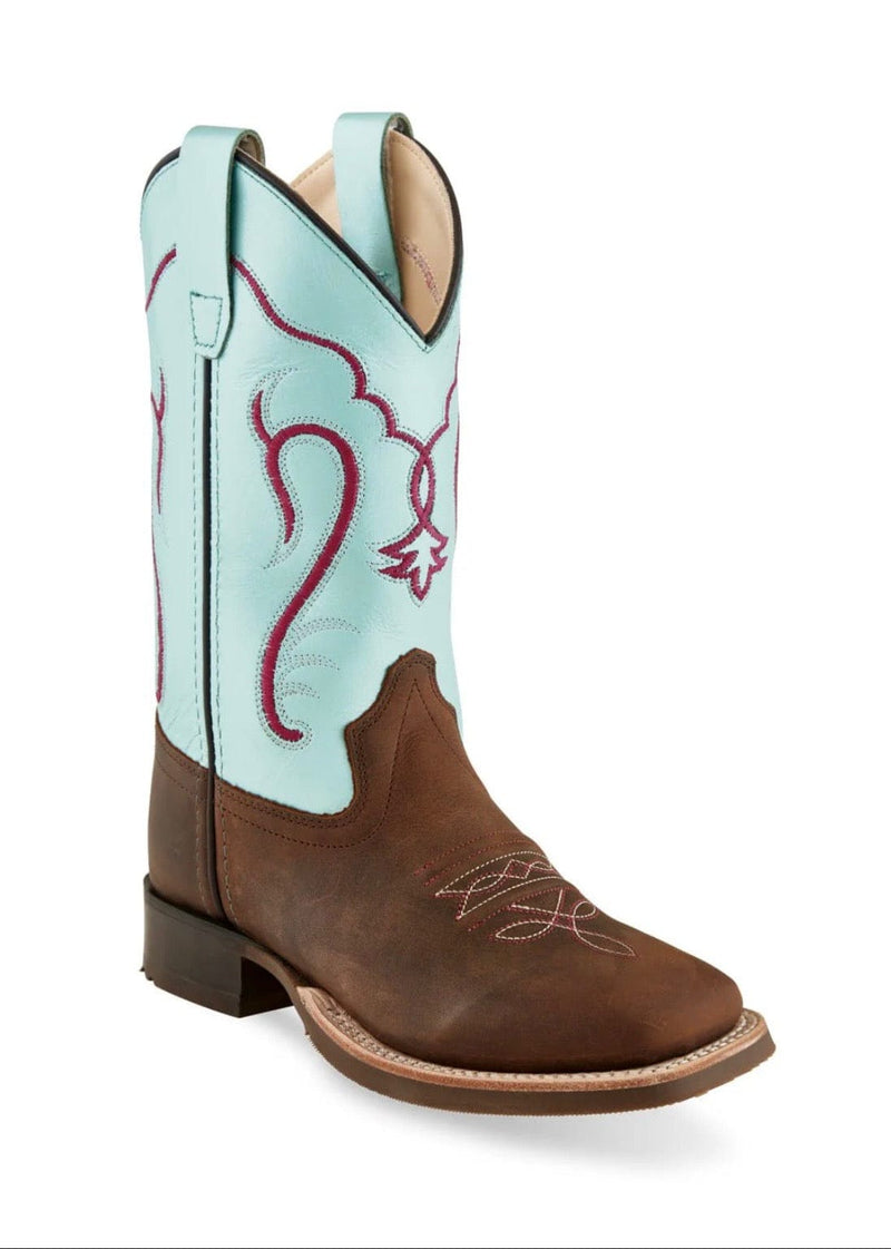 Old West Boots Youth Old West Lt Blue/Brn Boot