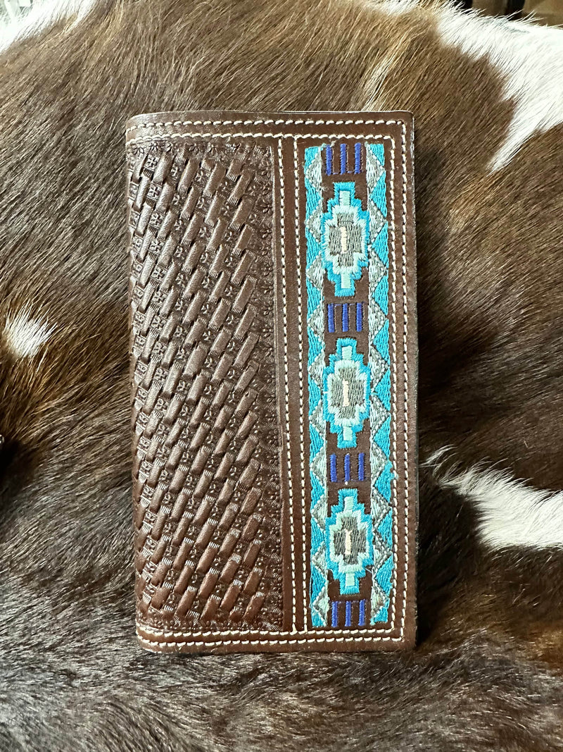 ranger belt company Men’s Accessories Rodeo Wallet Ranger Belt Co Basketweave With Blue Design Wallet