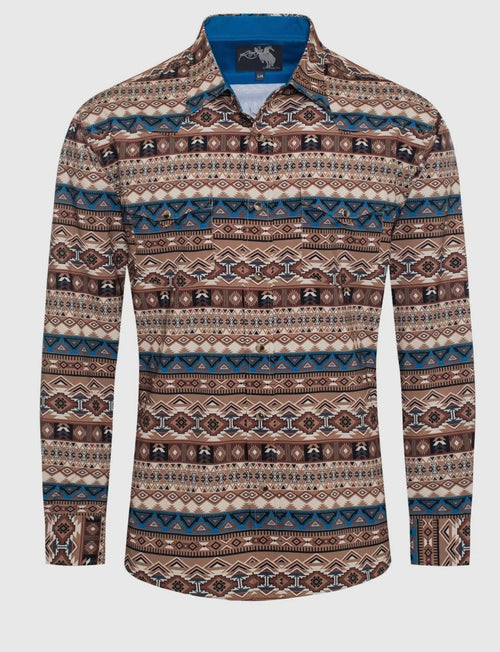 Rodeo Clothing Apparel & Accessories Men’s Rodeo LS Modal Aztec Snap Shirt
