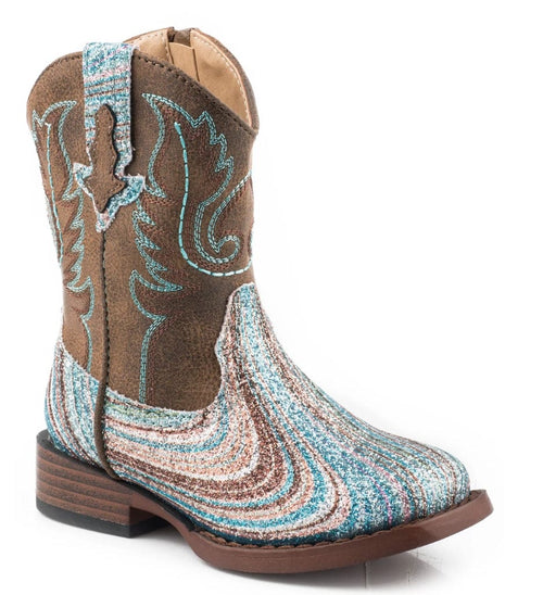 Roper Boots Girls Roper Toddler Brown  Swirly Glitter Vamp
