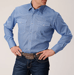 Roper Men's Shirts Men's Roper Blue Thistle Snap