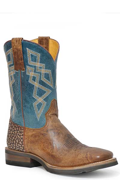 Roper Mens Boots Men's Roper Blue/Tan