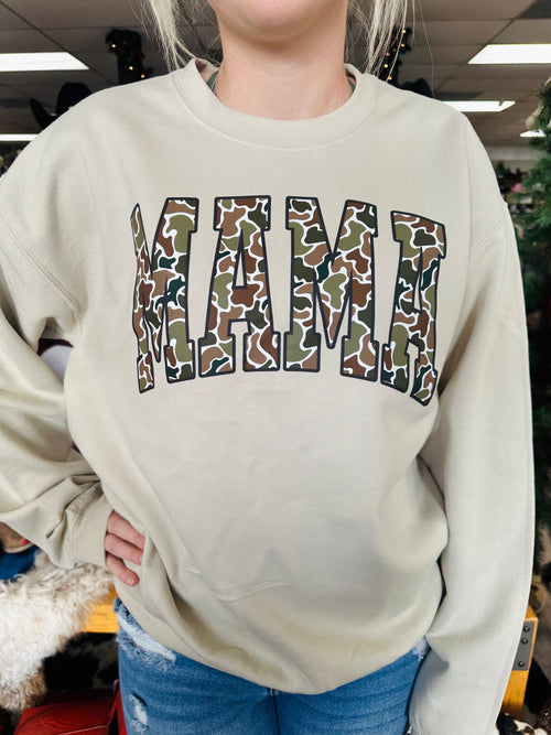 Spirit & Tribe Apparel & Accessories Women's Sand Camo "Mama" Sweatshirt