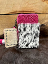 trinity ranch Pink Trinity Ranch Genuine Hair-On Cowhide/Phone Purse with Coin Pouch