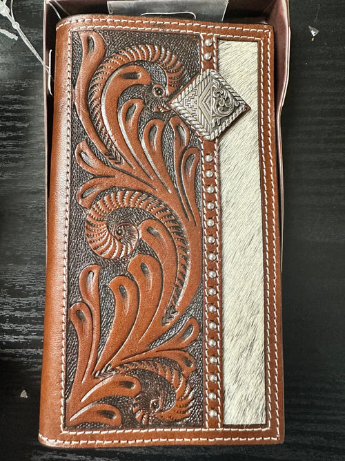 Twisted T Western & More 3D Mens Calf Inlay Floral Rodeo Wallet