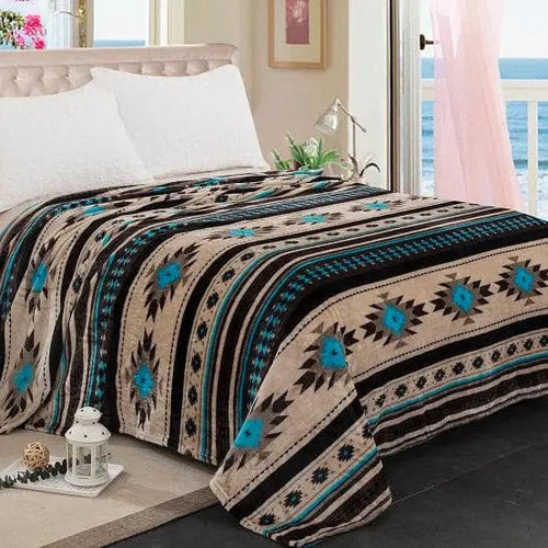 Twisted T Western & More Apparel & Accessories Southwestern Aztec Queen Fleece Blanket