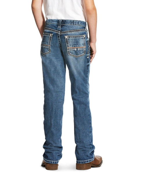 Twisted T Western & More Ariat Boys B4 Coltrane Synergy Medium Wash Relaxed Boot Cut Jeans