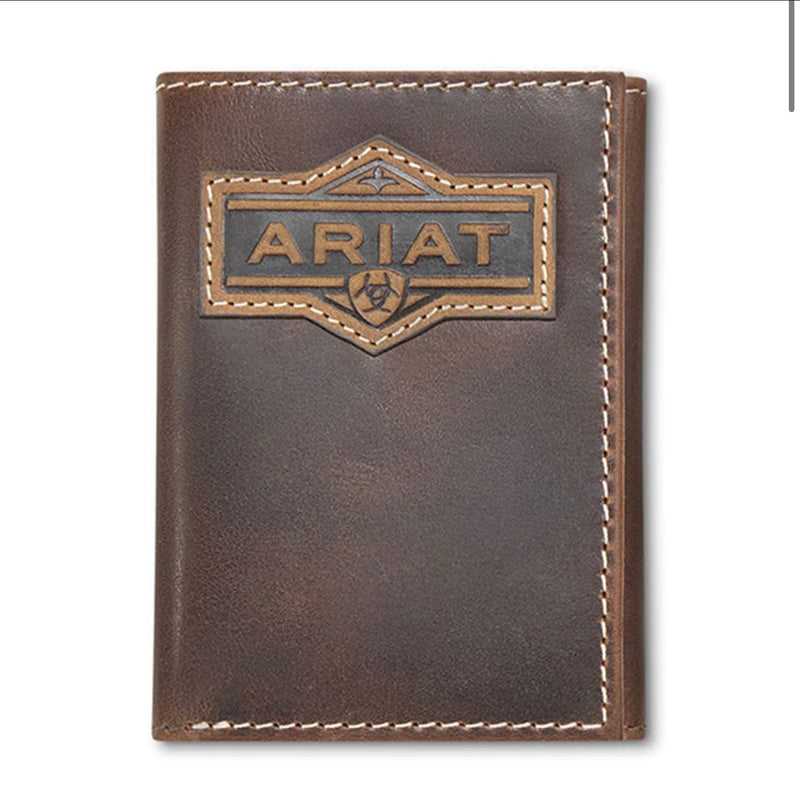 Twisted T Western & More Trifold Ariat Front Leather Patch Wallet