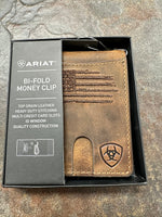 Twisted T Western & More BiFold Money Clip Ariat Men’s Distressed Flag Wallet