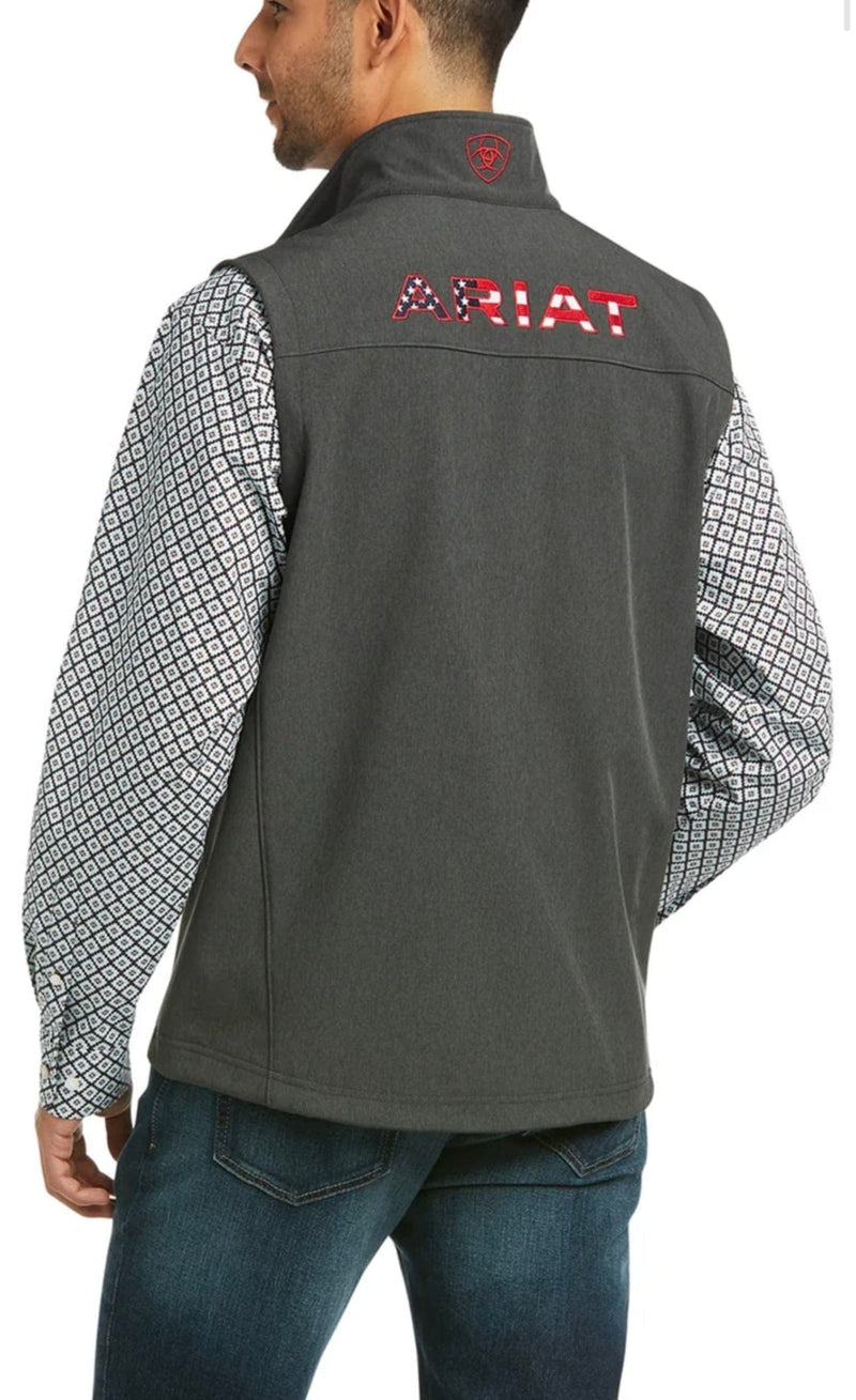 Twisted T Western & More Ariat Men’s Logo 2.0 Charcoal Americana Softshell Vest