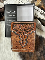 Twisted T Western & More Card Case Ariat Men’s Ostrich Pattern W/Floral Embossed