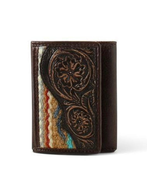 Twisted T Western & More Ariat Tooled Aztec Tri-Fold Wallet