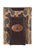 Twisted T Western & More Auburn Tigers Magnetic Front Pocket Old School Camo Leather Wallet