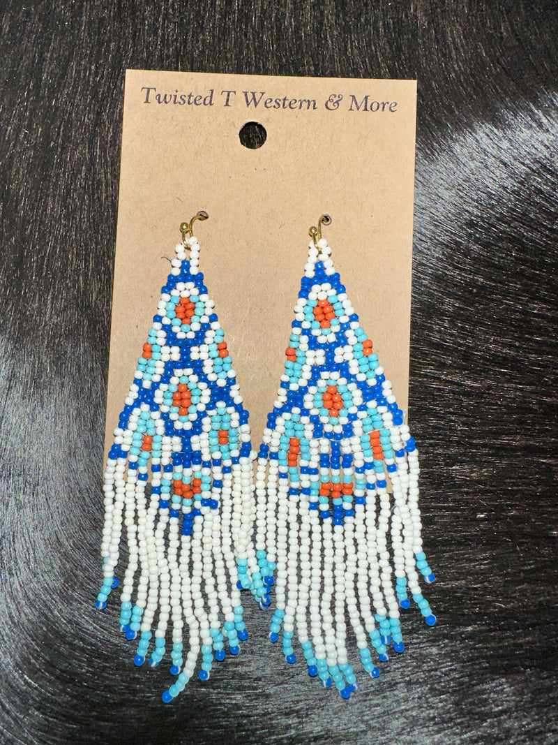 Twisted T Western & More Beach Cove Seed Bead Fringed Earrings