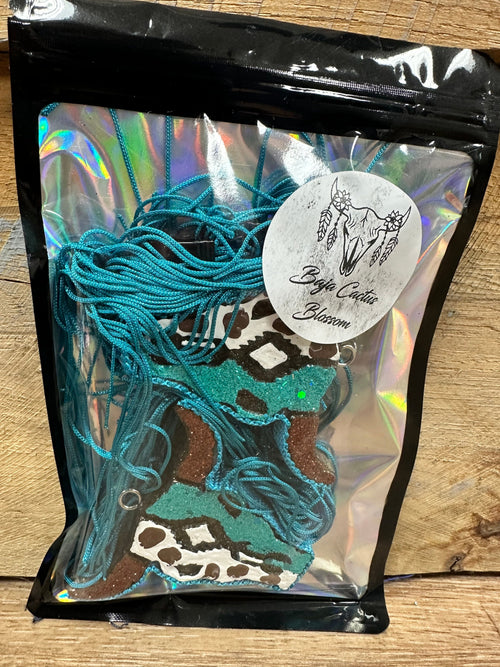 Twisted T Western & More Brown & Teal Vent Clips (Baja Cactus Blossom)