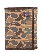 Twisted T Western & More Buck Mens Trifold Old School Camo Leather Wallet