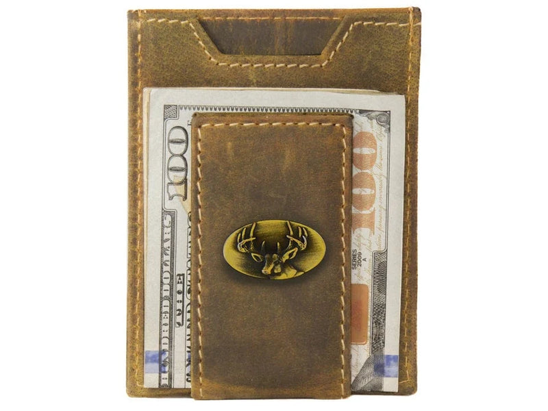 Twisted T Western & More Buck Vintage Tan Leather Magnetic Wallet