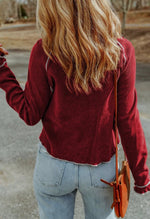 Twisted T Western & More Burgundy Football Round Neck Long Sleeve Tee