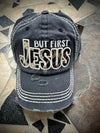 Twisted T Western & More Dark Grey “But First Jesus” Ball Cap