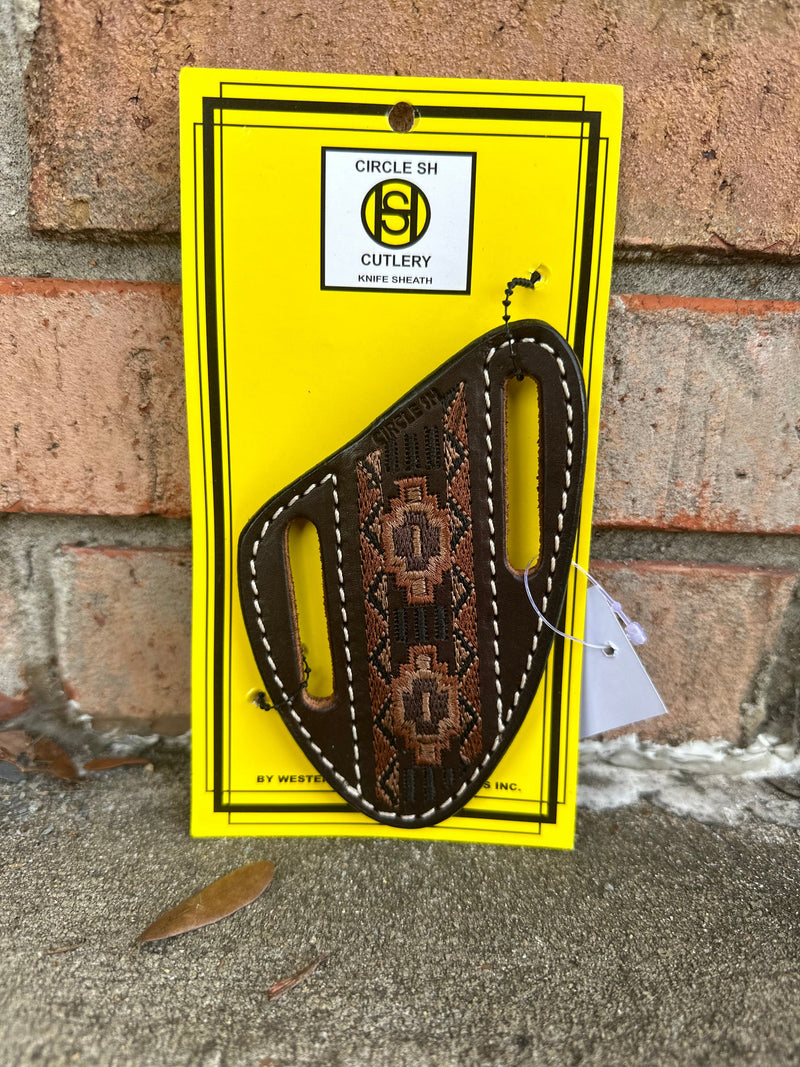 Twisted T Western & More Circle SH Brown Aztec Knife Sheath KNC-164