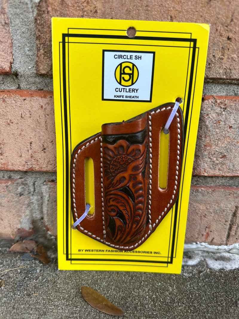 Twisted T Western & More Circle SH Floral Tooled Knife Sheath IK-9