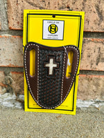 Twisted T Western & More Circle SH Hair-on Cross Knife Sheath KS302