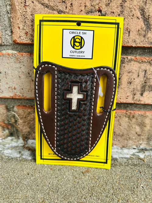 Twisted T Western & More Circle SH Hair-on Cross Knife Sheath KS302