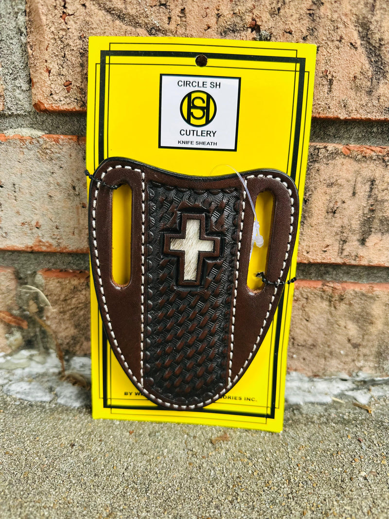 Twisted T Western & More Circle SH Hair-on Cross Knife Sheath KS302
