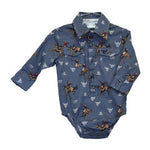 Twisted T Western & More Cowboy Hardware Boys Vintage Bronc Slate Blue LS Shirt