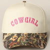 Twisted T Western & More Cowgirl Lettering Embroidery Camo Two Tone Cap