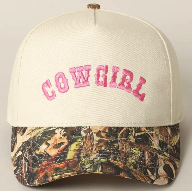 Twisted T Western & More Cowgirl Lettering Embroidery Camo Two Tone Cap