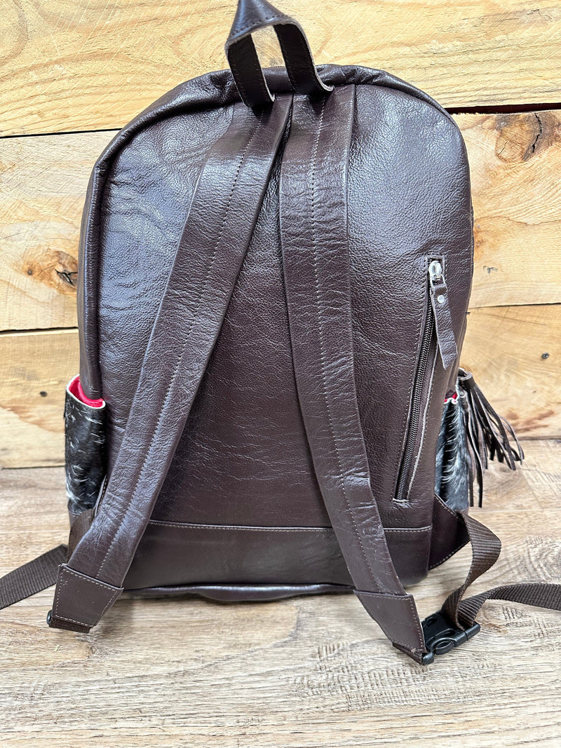 Twisted T Western & More Cowhide/Leather Backpack with Tooled Pocket