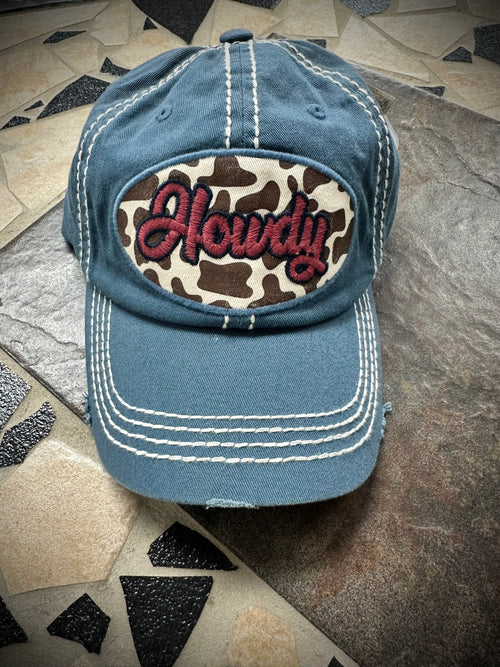 Twisted T Western & More Cowprint “Howdy” Ball Cap