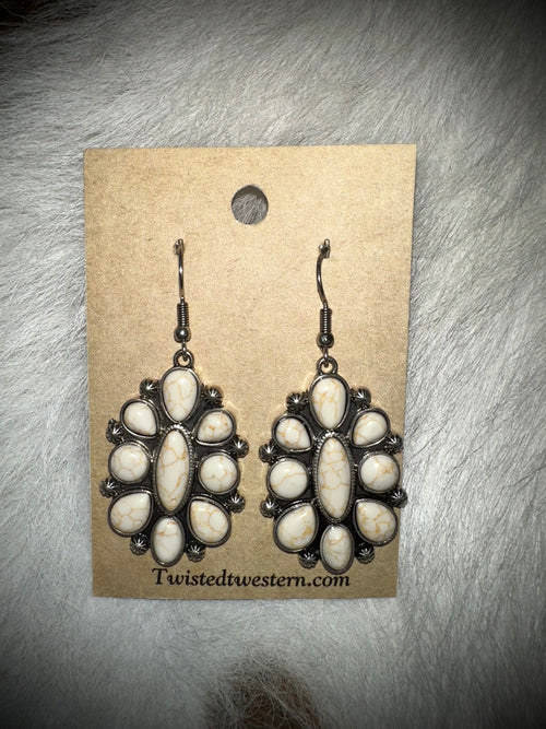 Twisted T Western & More Cream Concho Earrings