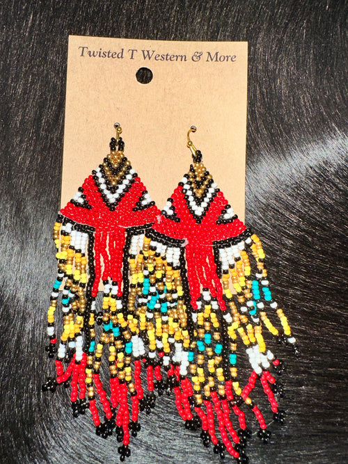 Twisted T Western & More Echo Canyon Red Seed Bead Earrings