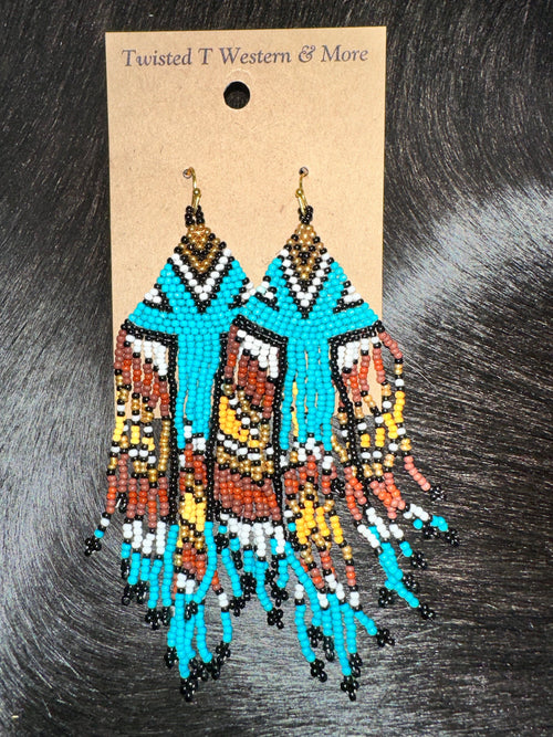 Twisted T Western & More Echo Canyon Turquoise Seed Bead Earrings