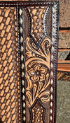 Twisted T Western & More Floral Carving Basket Tooling Rawhide Buckstitch Twisted X Wallet