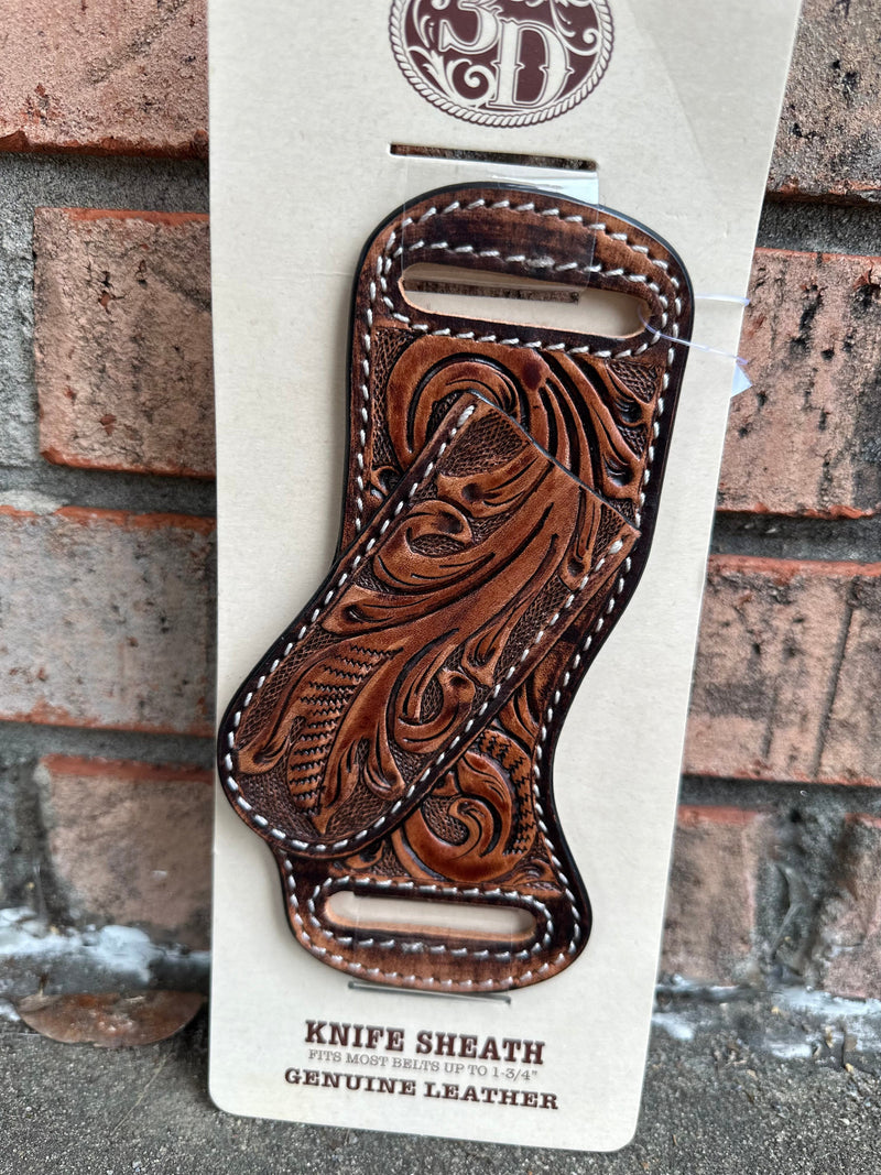 Twisted T Western & More Genuine Leather 3D Floral Embossed Knife Sheath