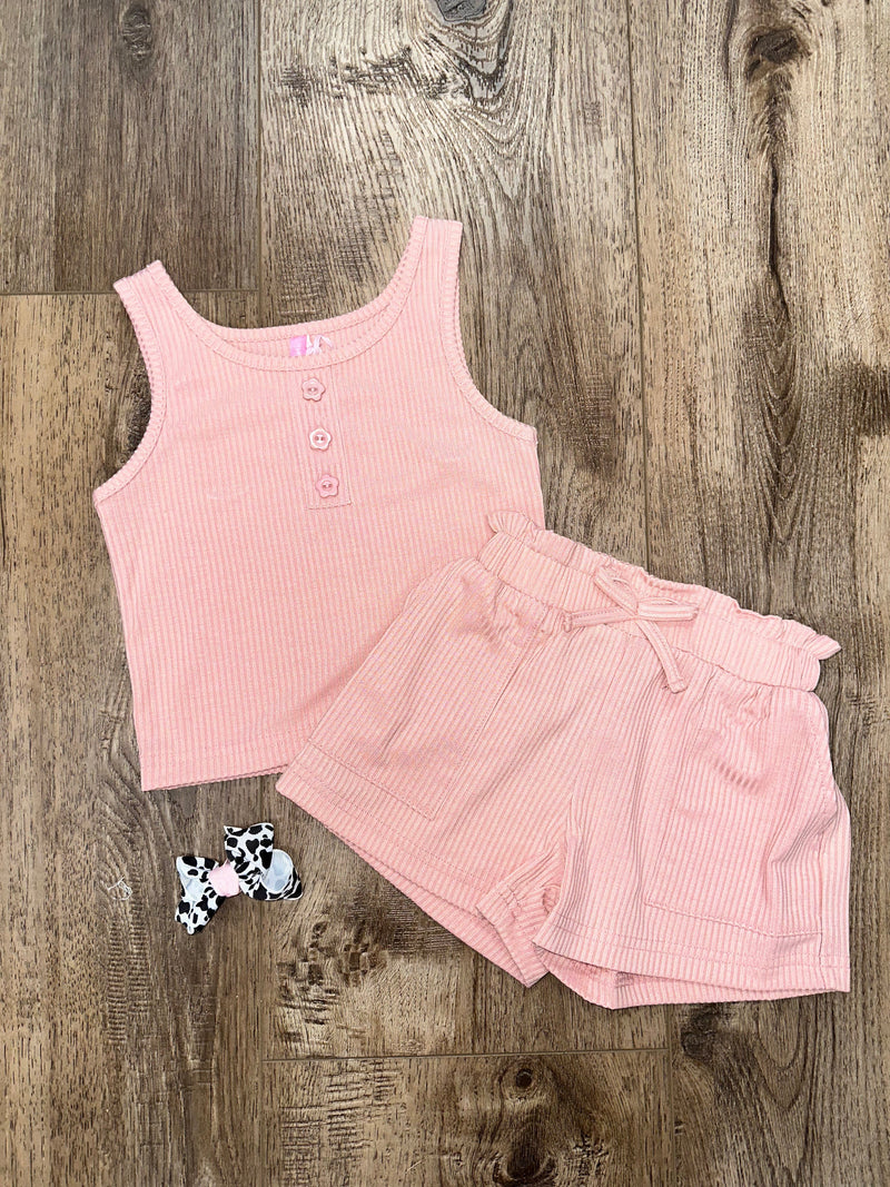 Twisted T Western & More Girls Pink Button 2 Piece Set