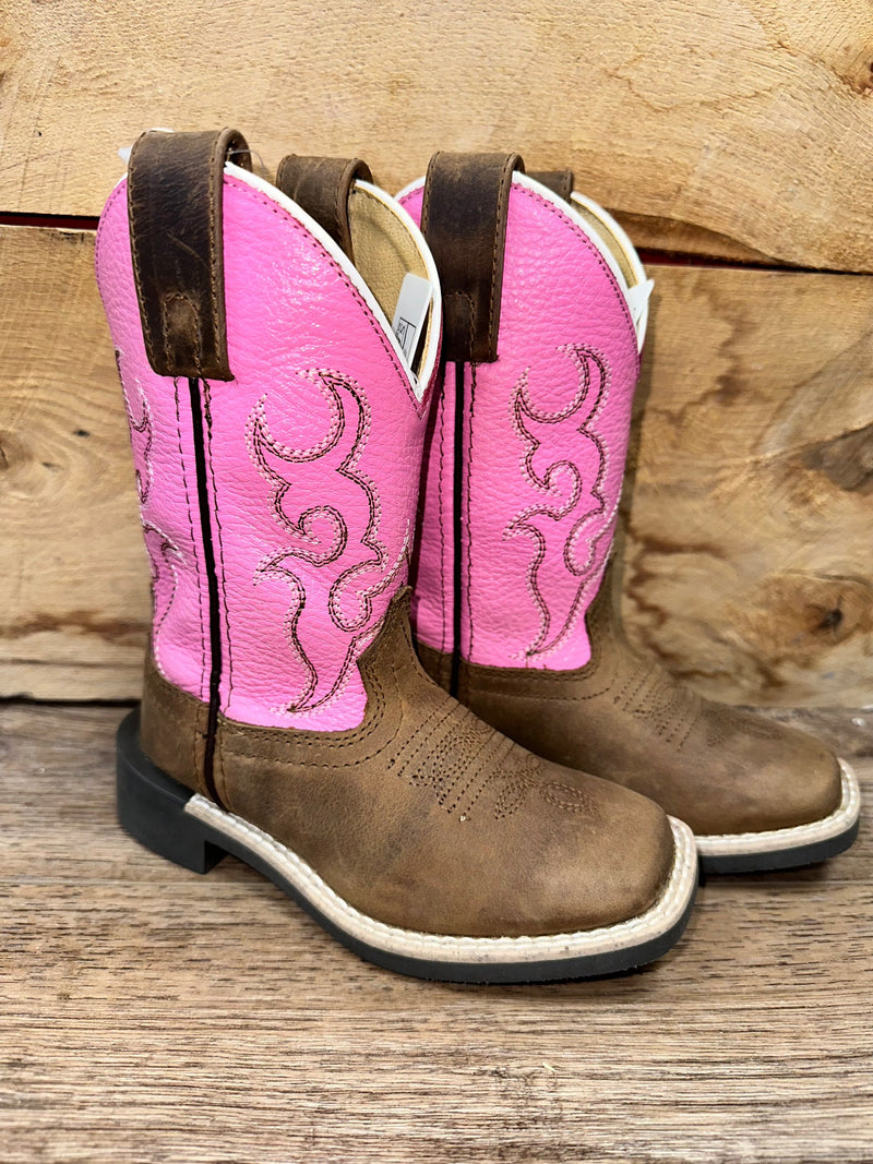 Twisted T Western & More Girls SM Jasmine Pink Top Square Toe Boot