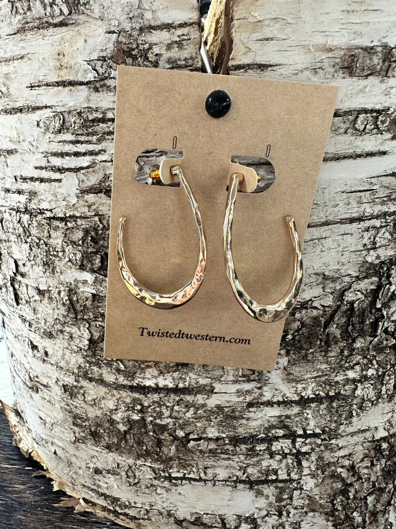 Twisted T Western & More Gold Half Hoop Earrings