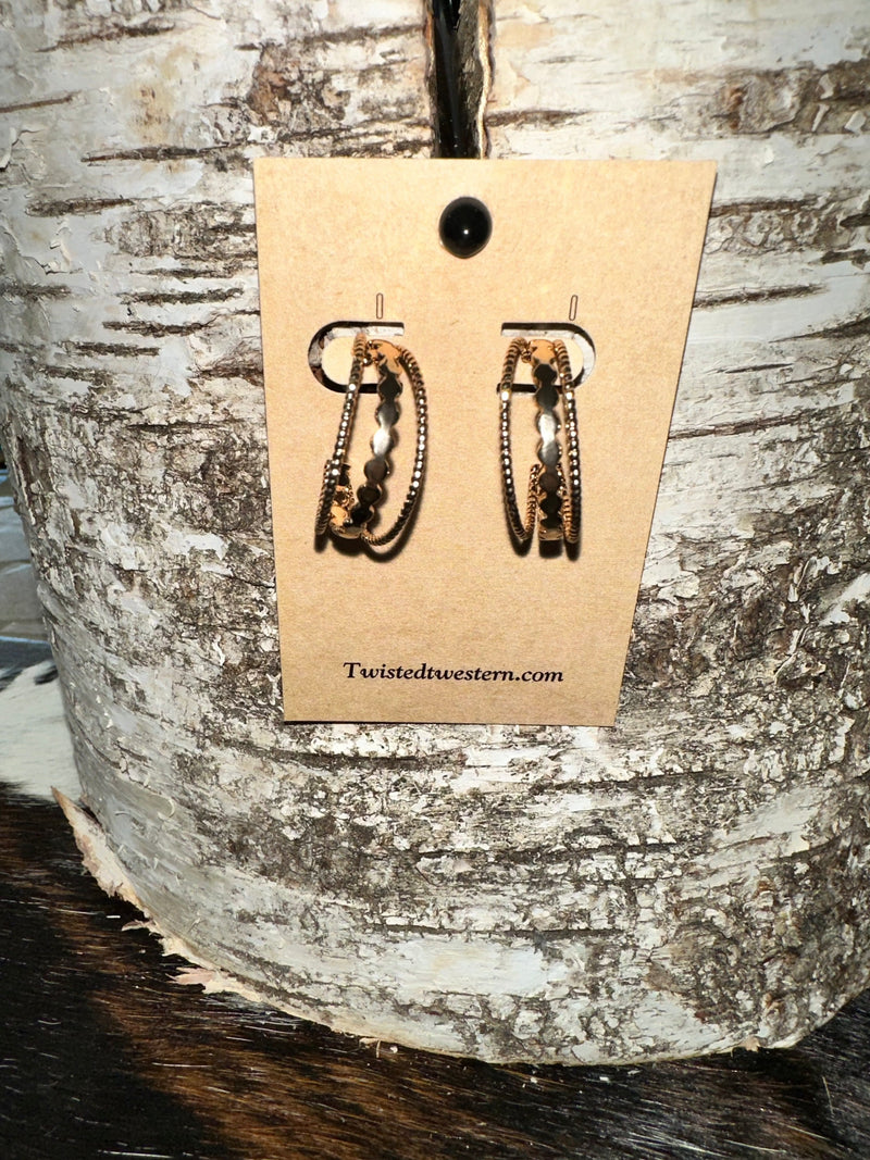 Twisted T Western & More Gold Hoop Earrings