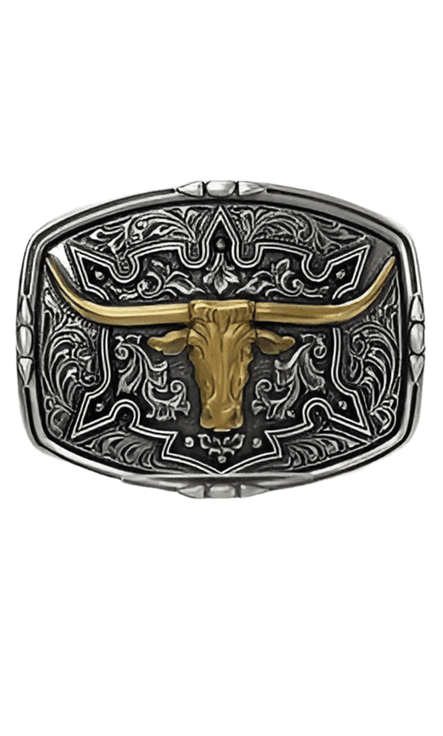 Twisted T Western & More Gold Longhorn Belt Buckle 37688